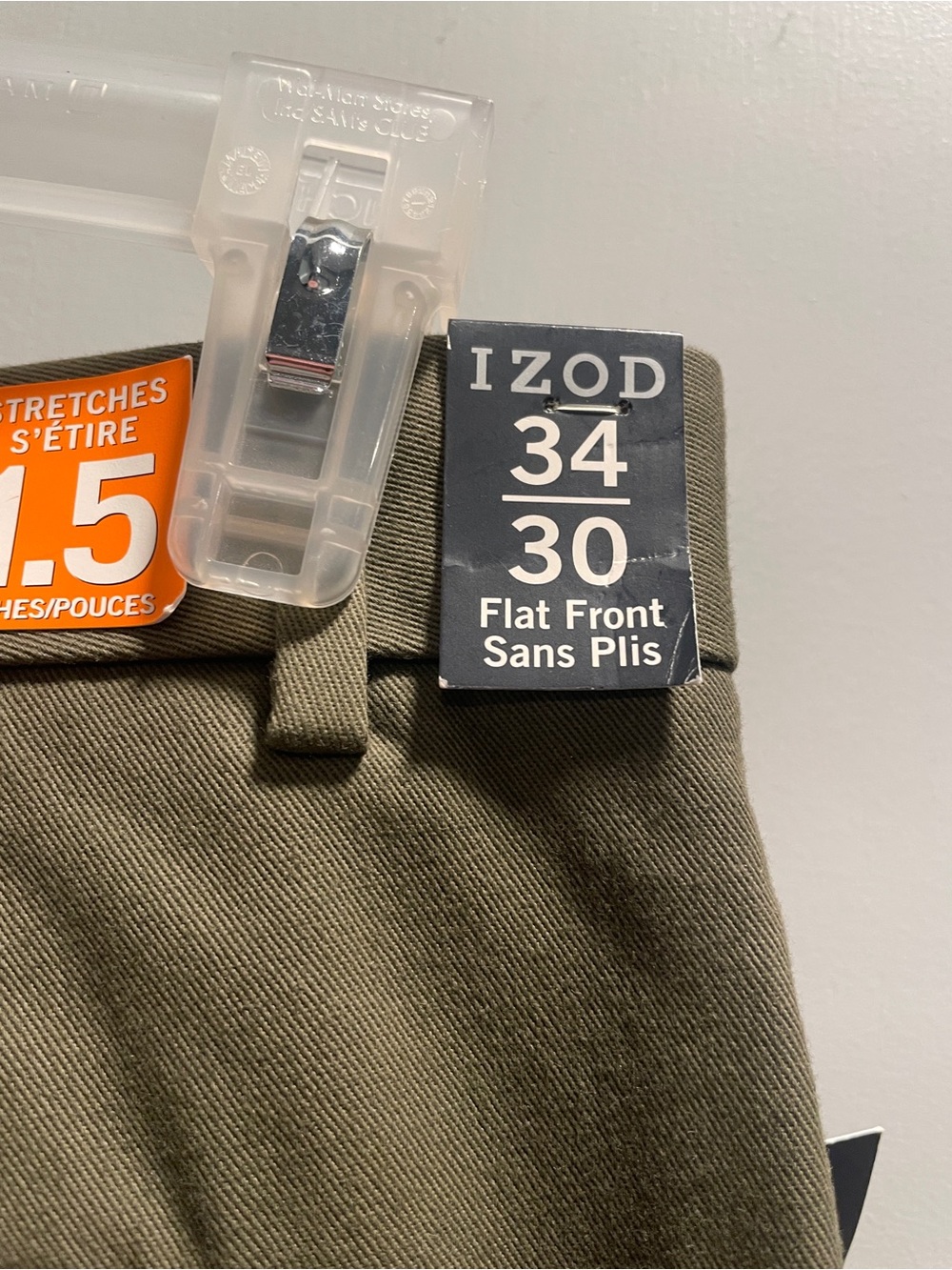 IZOD Men's Olive Green Straight Fit Pants NWT size 34/30 - Picture 7 of 11